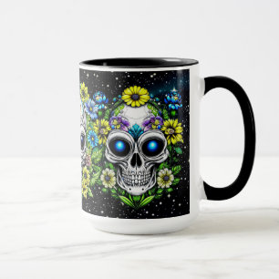 Mug Crânes et fleurs Aliens extraterrestres