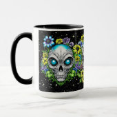 Mug Crânes et fleurs Aliens extraterrestres (Gauche)