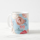 Mug Crânes et Motif Vintage Rose (Devant gauche)