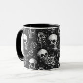 Mug Crânes Et Noirs Rose (Devant gauche)