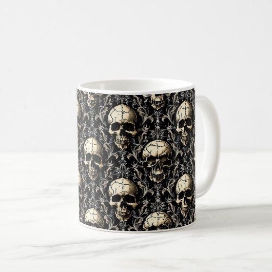 Mug Crânes gothiques antiques (Devant droit)
