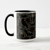 Mug Crânes gothiques, corbeaux et Motif Rose (Gauche)