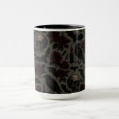 Mug Crânes gothiques, corbeaux et Motif Rose (Centre)