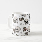 Mug Crânes gothiques et Halloween Rose (Devant gauche)