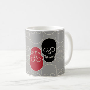 Mug Crânes - Gris fantôme et Blanc osseux