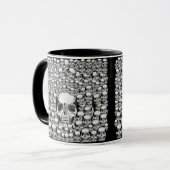 MUG CRÂNES MUR MORT MORTS SQUELETTE NOIR BLANC (Devant gauche)
