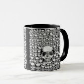 MUG CRÂNES MUR MORT MORTS SQUELETTE NOIR BLANC (Devant droit)