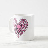 Mug Crânes roses dans la forme de coeur (Devant gauche)