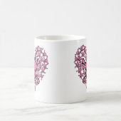 Mug Crânes roses dans la forme de coeur (Centre)