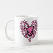 Mug Crânes roses dans la forme de coeur (Gauche)