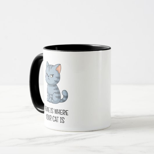 Mug Cranky Grey Tabby Cat (Devant gauche)