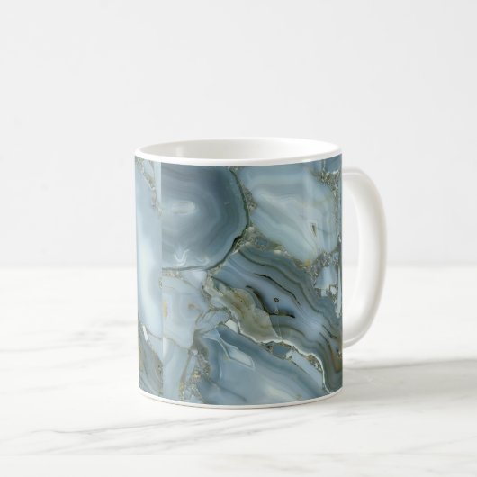Mug Craqué gris gris vert bleu marbre texture (Devant droit)