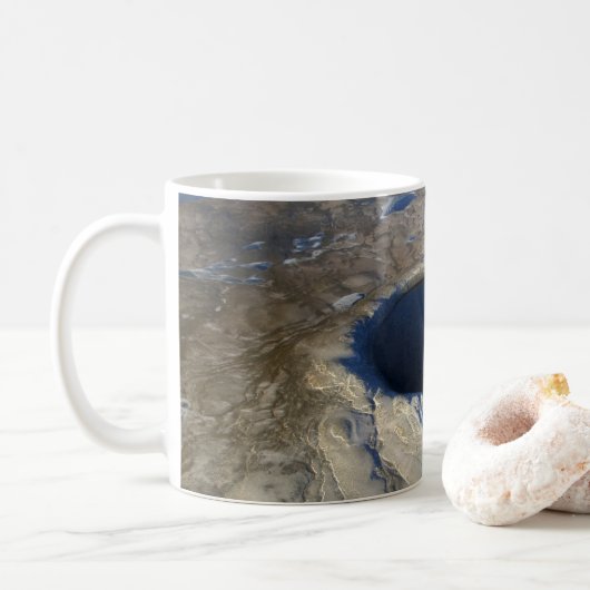 Mug Cratère aérienne Pingualuit, Québec, Canada. (Avec donut)