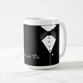 Mug Cravate noire Tuxedo Design (Devant droit)