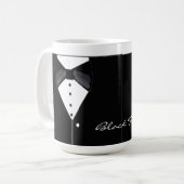 Mug Cravate noire Tuxedo Design (Devant gauche)
