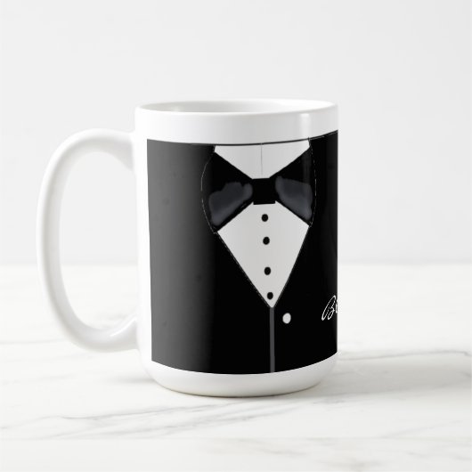 Mug Cravate noire Tuxedo Design (Gauche)