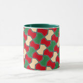 Mug Cravate Orientale Rouge Vert Bow Art vectoriel géo (Centre)