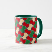 Mug Cravate Orientale Rouge Vert Bow Art vectoriel géo (Devant droit)