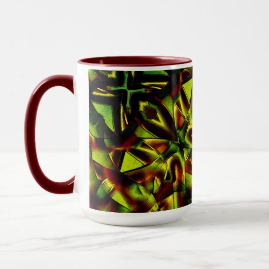 Mug Cravates déformés de rubans verts brûlés (Gauche)