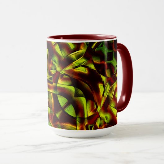 Mug Cravates déformés de rubans verts brûlés (Devant droit)