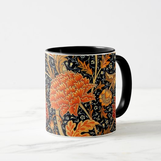 Mug Cray, famous pattern by William Morris, (Devant droit)