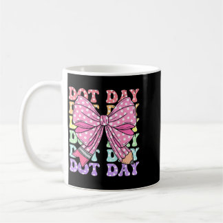 Mug Crayon arc-en-ciel à pois amusant Coquette Nœud Po