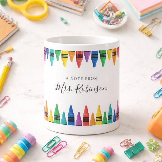 Mug Crayon arc-en-ciel pour appréciation des enseignan