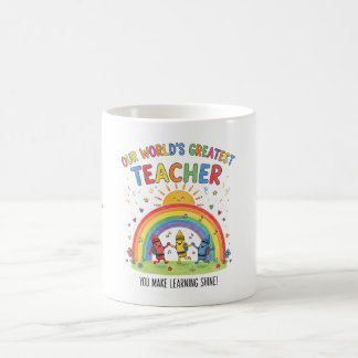 Mug Crayon Arc-en-Ciel Soleil Meilleur Professeur du M