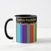 Mug Crayon couleur 2 Zones de texte Personnaliser Nom (Gauche)