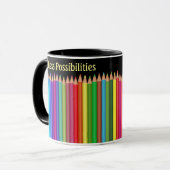 Mug Crayon couleur 2 Zones de texte Personnaliser Nom (Devant gauche)