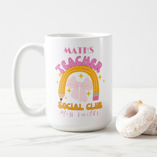 Mug Crayon de coquette rétro professeur de mathématiqu (Avec donut)