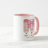Mug Crayon de la Saint-Valentin de l'enseignant mignon (Devant droit)