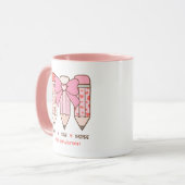 Mug Crayon de la Saint-Valentin de l'enseignant mignon (Devant gauche)