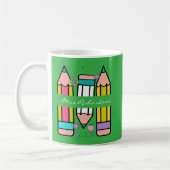 Mug Crayon de nom d'enseignant de couleur verte dessin (Gauche)