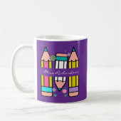 Mug Crayon de nom d'enseignant de dessin animé de coul (Gauche)