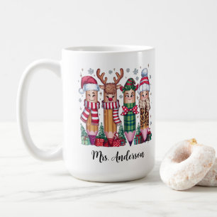Mug Crayon de professeur Noël Coquette