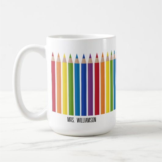 Mug Crayon enseignant coloré (Gauche)