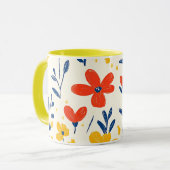 Mug Crayon et fleurs de papillon (Devant gauche)
