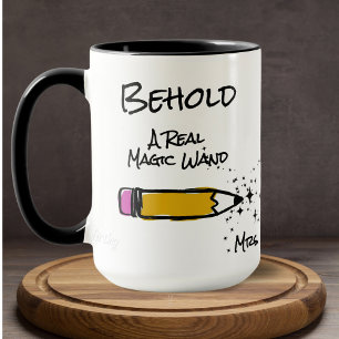 Mug Crayon mignon Baguette magique Éclairage Nom perso