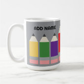 Mug Crayon Moderne avec Nom du Professeur (Gauche)