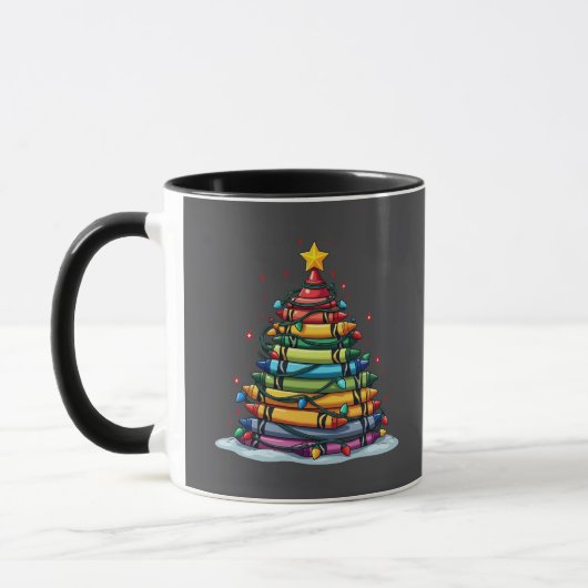 Mug Crayon Noël Arbre Enseignant Noël Étudiant Noël (Gauche)