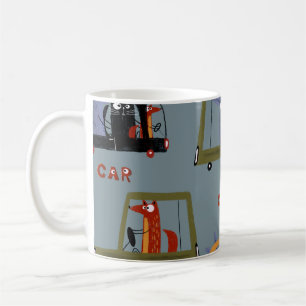 Mug Crayon numérique dessiné à la main couleur pastel