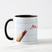 Mug Crayon rouge de professeur sur le papier rayé avec (Gauche)