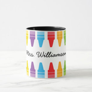 Mug Crayons arc-en-ciel personnalisés Appréciation de 