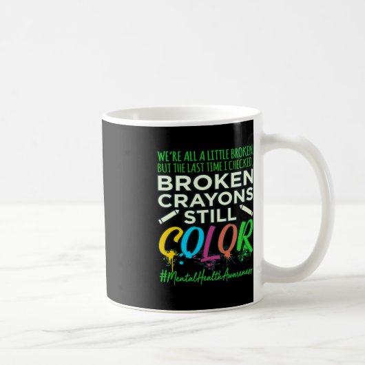 Mug Crayons brisés Soutien à la sensibilisation à la s (Droite)