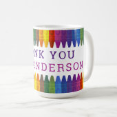 Mug Crayons couleur Merci Personnaliser (Devant droit)