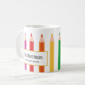 Mug Crayons de couleur arc-en-ciel pour enseignants Pe (Devant gauche)
