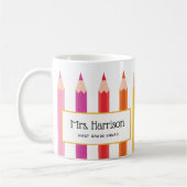 Mug Crayons de couleur arc-en-ciel pour enseignants Pe (Gauche)