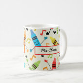 Mug Crayons de danse drôles avec professeur de notes d (Devant droit)