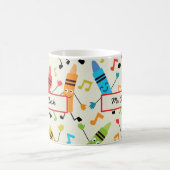 Mug Crayons de danse drôles avec professeur de notes d (Centre)